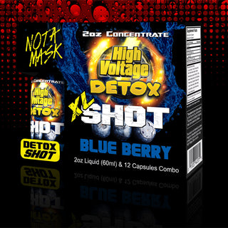 HIGH VOLTAGE DETOX XL SHOT - 20Z LIQUID & 12 CAPSULES - BLUE BERRY, Synthetic Urine, High Voltage, Marketplace Vape  - Marketplace Vape